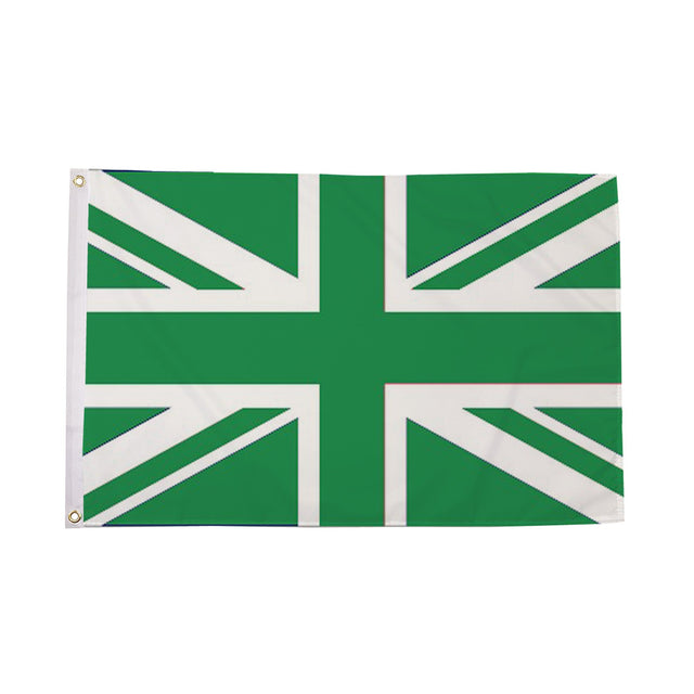 Flagmania Union Jack Green 5ft x 3ft Polyester Flag