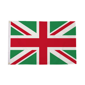 Flagmania Union Jack Green and Red 5ft x 3ft Polyester Flag