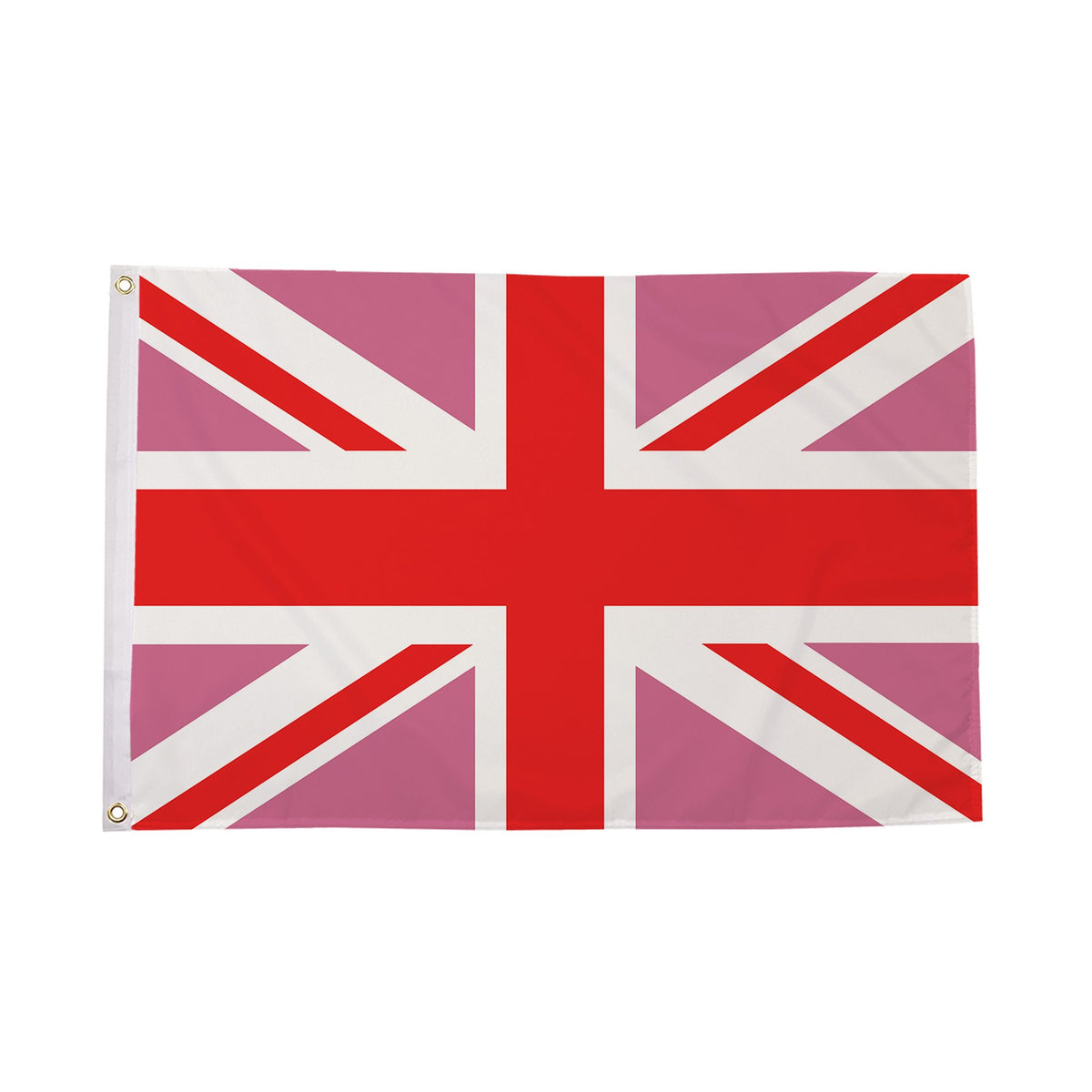 Flagmania Union Jack Pink 3ft x 2ft Polyester Flag on white background