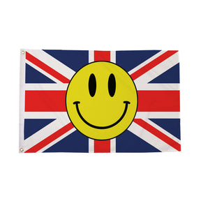 Flagmania Union Jack Smiley Face 3ft x 2ft Polyester Flag on white background