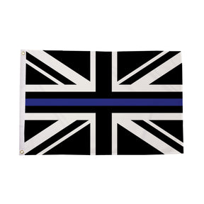 Flagmania Union Jack Thin Blue Line 5ft x 3ft Polyester Flag