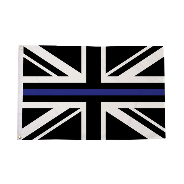 Flagmania Union Jack Thin Blue Line 5ft x 3ft Polyester Flag
