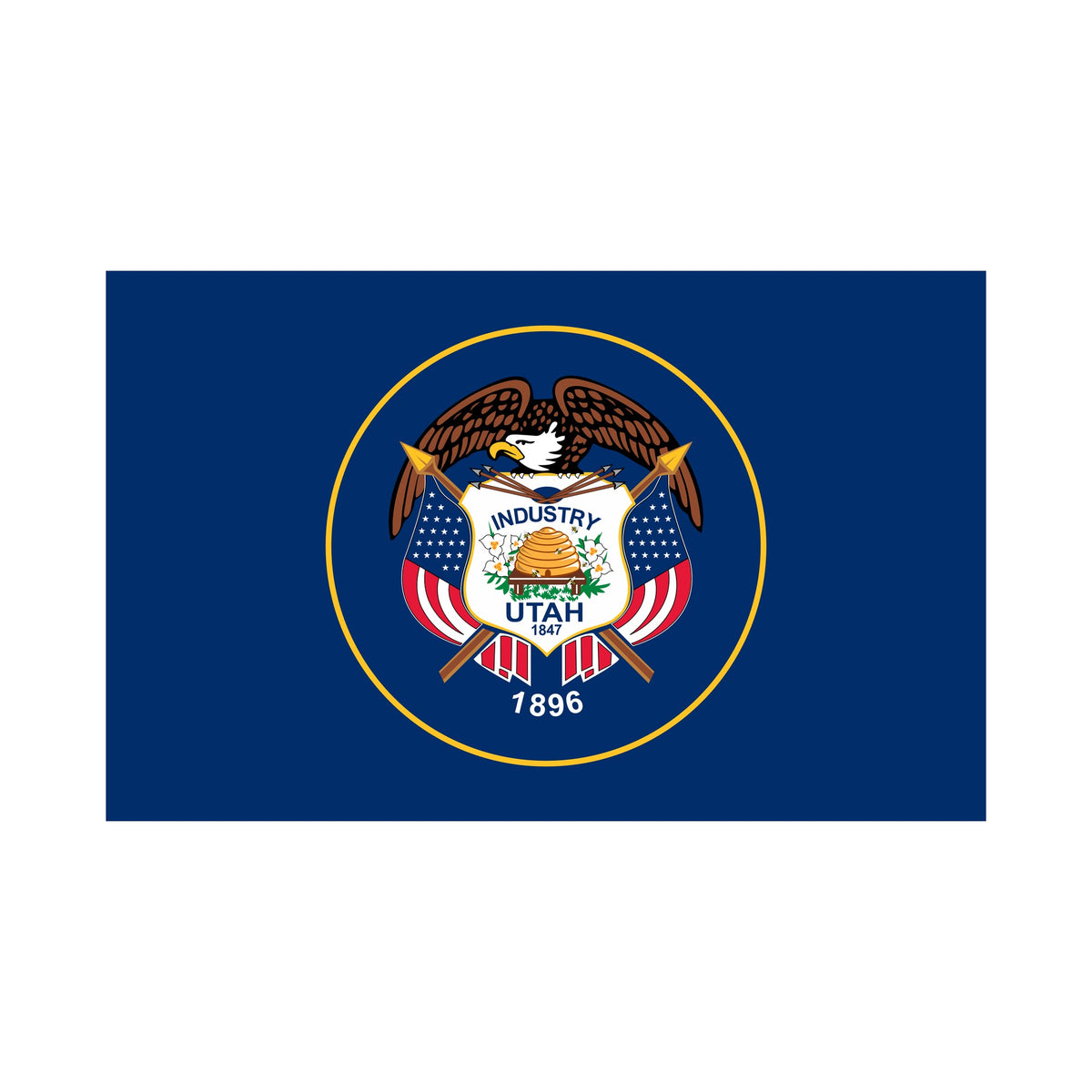 Flagmania Utah 5ft x 3ft Polyester Flag