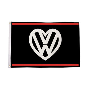 Flagmania VW Black and Red 5ft x 3ft Polyester Flag