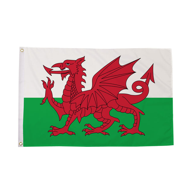 Flagmania Wales 3ft x 2ft Polyester Flag on white background