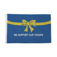 Flagmania We Support Our Troops (blue) 3ft x 2ft Polyester Flag on white background