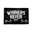 Flagmania Winners Never Quit 5ft x 3ft Polyester Flag