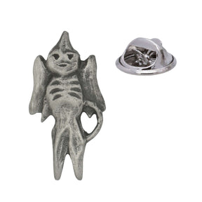 Jenny Hanivers antique silver pewter mythical creature lapel pin badge with pin clasp pictured