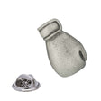 Antique silver single boxing glove pewter lapel pin badge with detailed cuff and rear butterfly clasp