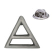 Antique silver Air element alchemy triangle with horizontal bar pewter lapel pin and rear clasp
