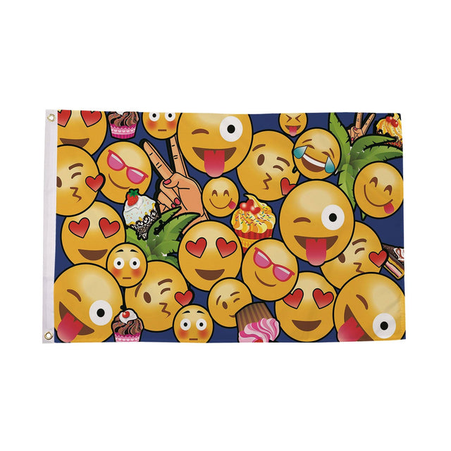 Flagmania Yellow Face Icons 5ft x 3ft Polyester Flag