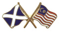 Scotland & Malaysia Flags Friendship Courtesy Enamel Lapel Pin Badge T541 image 0