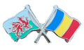 Wales & Romania Flags Friendship Courtesy Enamel Lapel Pin Badge T707 image 0