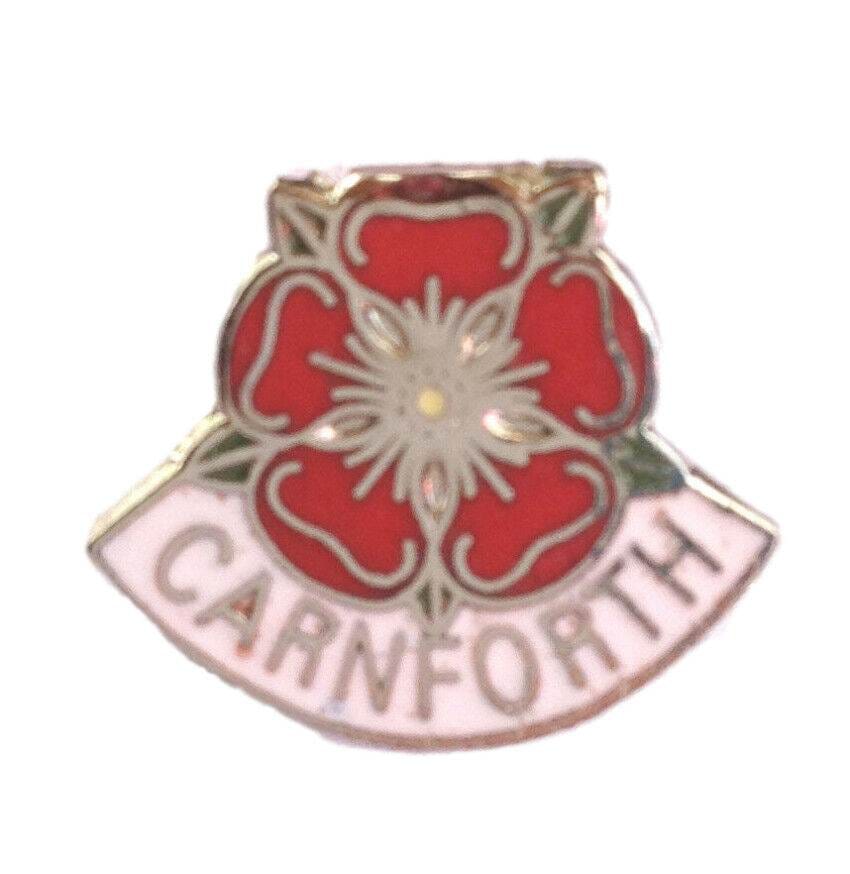 Carnforth Lancashire Red Rose Crest Town/City Quality Enamel Lapel Pin Badge image 0