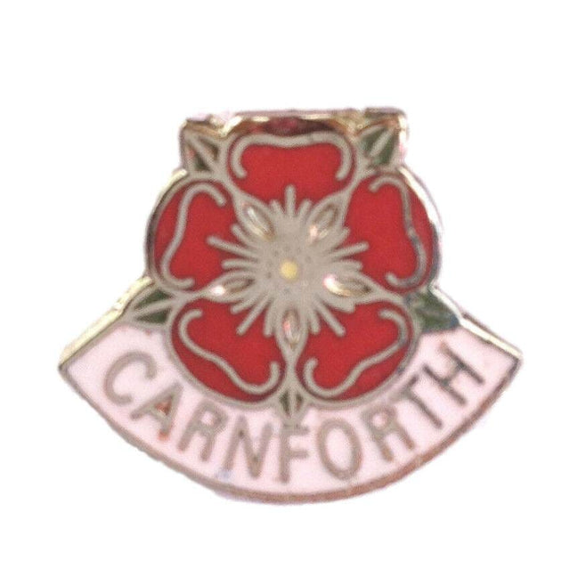 Carnforth Lancashire Red Rose Crest Town/City Quality Enamel Lapel Pin Badge image 0