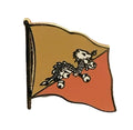 Bhutan National Flag 3/4 Gold Plated Courtesy Enamel Lapel Pin Badge image 0