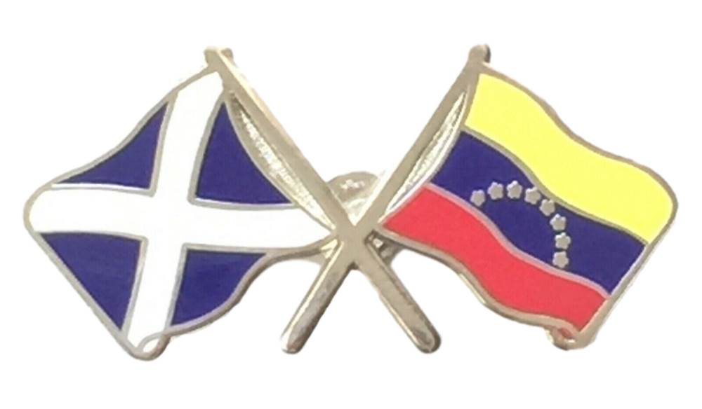 Scotland & Venezuela Flags Friendship Courtesy Enamel Lapel Pin Badge T548 image 0