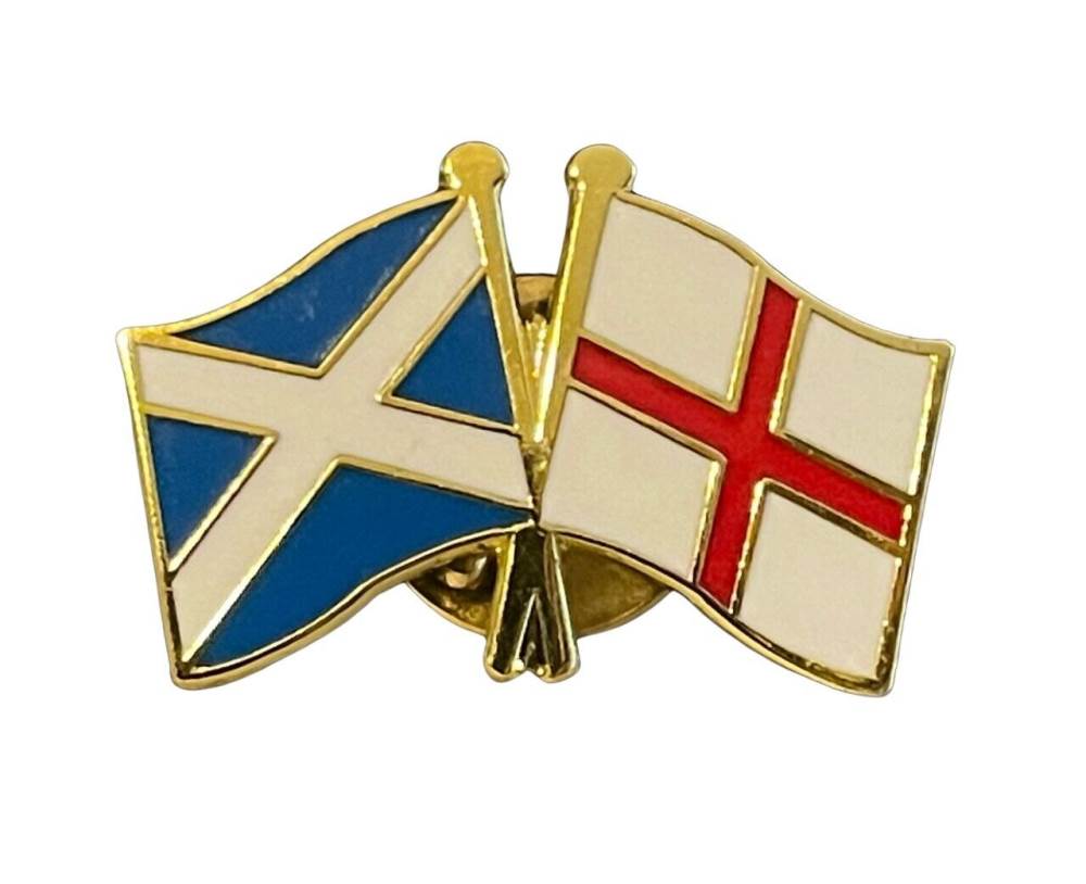 Scotland & England Flags Diplomatic Friendship Enamel Lapel Pin Badge image 0