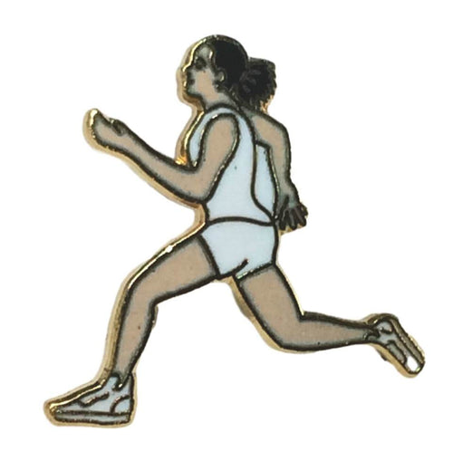 Athletics Female Runner Athlete Quality enamel lapel pin badge image 0