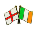 England and Ireland Flags Diplomatic Friendship Enamel Lapel Pin Badge image 0