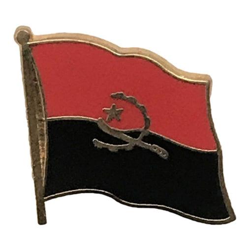 Angola National Flag 3/4 Gold Plated Courtesy Enamel Pin Badge image 0