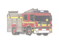 Scania Fire Engine Fire Brigade Quality Enamel Lapel Pin Badge image 0
