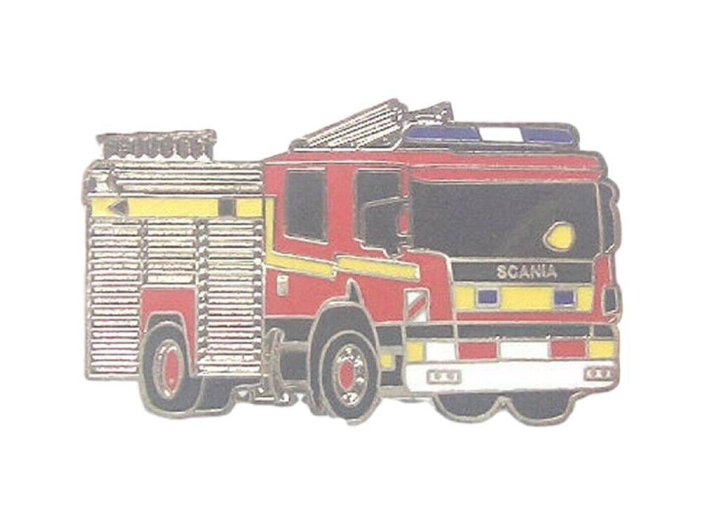Scania Fire Engine Fire Brigade Quality Enamel Lapel Pin Badge image 0