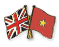 United Kingdom & Vietnam Friendship Flags Enamel Lapel Pin Badge image 0