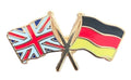 Union Jack & Germany Flags Friendship Courtesy  enamel  Lapel Pin Badge T147 image 0