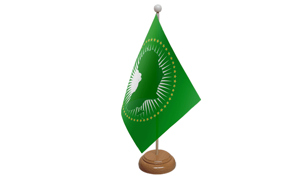 Flagmania African Union wooden hand flags, 9x6 inch, pack of 12, no bases