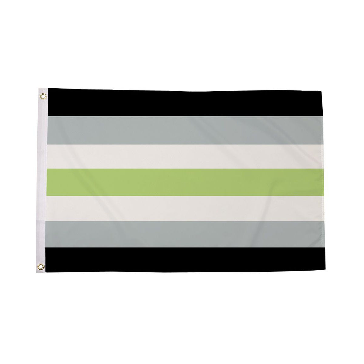 Agender Pride Flag 5ft x 3ft in black grey white and green