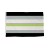 Agender Pride Flag 5ft x 3ft in black grey white and green