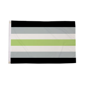 Agender Pride Flag 5ft x 3ft in black grey white and green