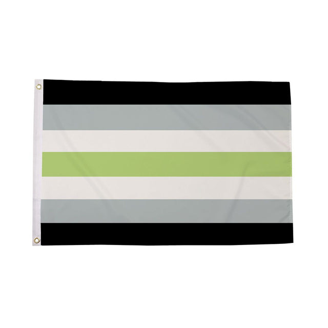 Agender Pride Flag 5ft x 3ft in black grey white and green