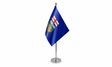 Alberta satin table flag 9 x 6 inches with telescopic chrome pole and round base