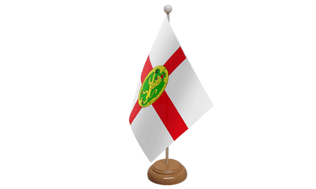 Flagmania Alderney wooden hand flags, 9x6 inch, pack of 12, no bases