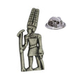 Amun ancient Egyptian god pewter lapel pin with tall crown and staff, butterfly clutch fastening