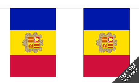 Andorra 3 metre bunting, 10 flags - Flagmania
