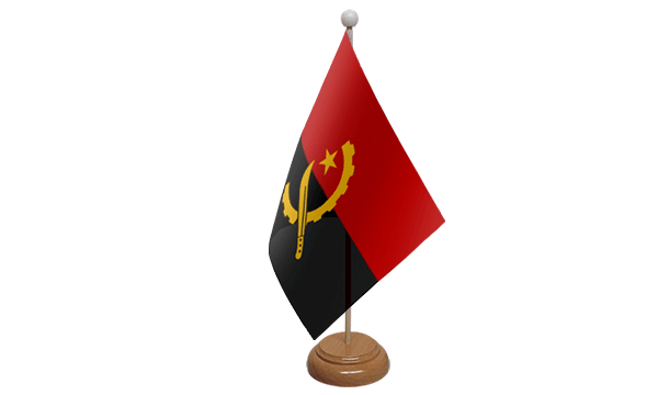 Flagmania Angola wooden hand flags, 9x6 inch, pack of 12, no bases