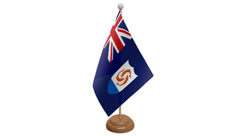 Flagmania Anguilla wooden hand flags, 9x6 inch, pack of 12, no bases