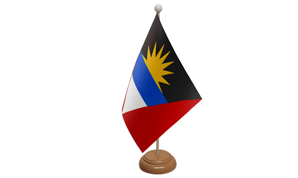 Flagmania Antigua and Barbuda wooden hand flags, 9x6 inch, pack of 12, no bases