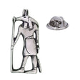 Anubis Egyptian god antique silver-tone pewter lapel pin with butterfly clutch fastening