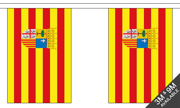 Aragon 3 metre bunting, 10 flags - Flagmania