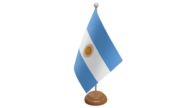 Flagmania Argentina wooden hand flags, 9x6 inch, pack of 12, no bases