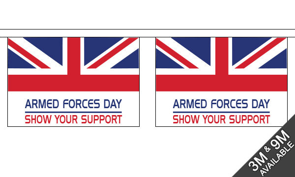 Flagmania Armed Forces Day Bunting, 9 metre bunting