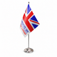 Armed Forces Day satin table flag 9 x 6 inches with telescopic chrome pole and round base