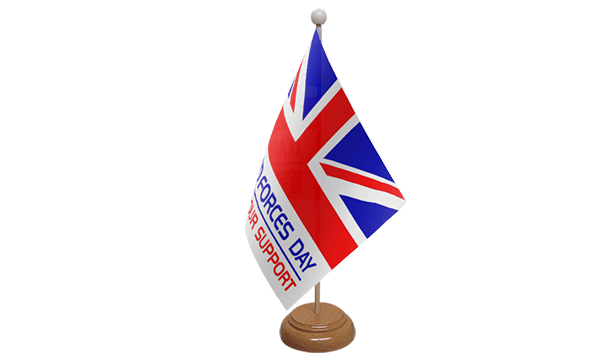 Flagmania Armed Forces Day wooden hand flags, 9x6 inch, pack of 12, no bases