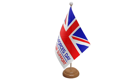 Flagmania Armed Forces Day wooden hand flags, 9x6 inch, pack of 12, no bases