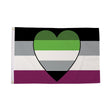 AroAce Aromantic Asexual Pride Flag 5ft x 3ft with heart design
