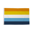 Aroace Pride Flag 5ft x 3ft orange yellow white and blue striped design